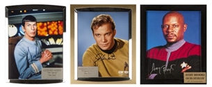 Lot of (3) Signed Star Trek Signed Photos Including Shatner & Nimoy